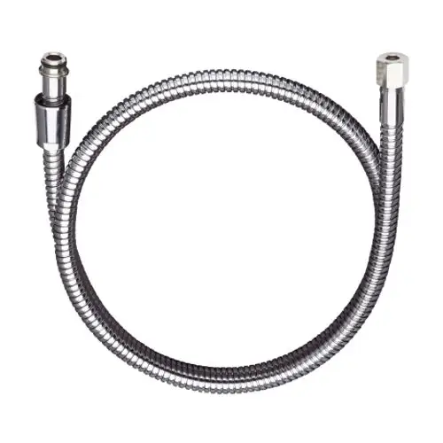 Metallschlauch mit flexibler Struktur, geeignet für Niederdruck-Spültischmischer von Hansgrohe. Verbindungselemente an beiden Enden zur einfachen Installation.